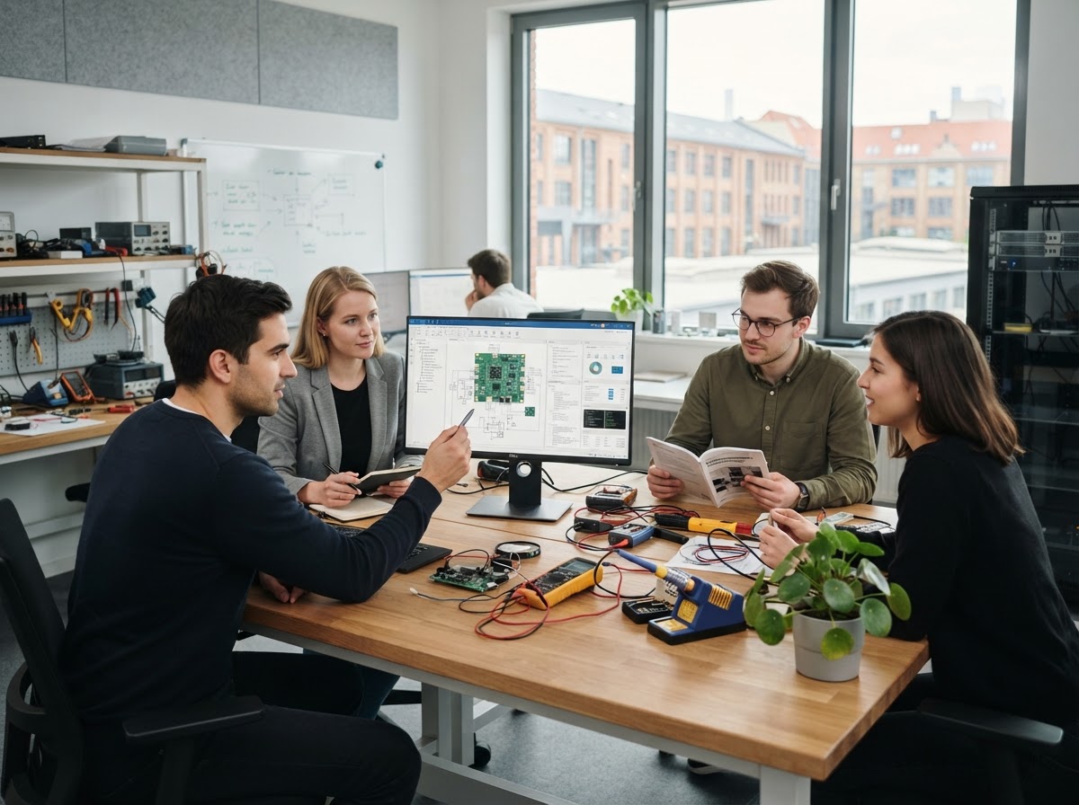 Orchard Sparrow Team bei der Arbeit an Analysemodellen